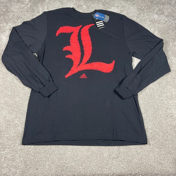 Adidas Mens Large Black Louisville Cardinals NCAA Collage The Go To‎ T-Shirt NWT - Picture 1 of 7